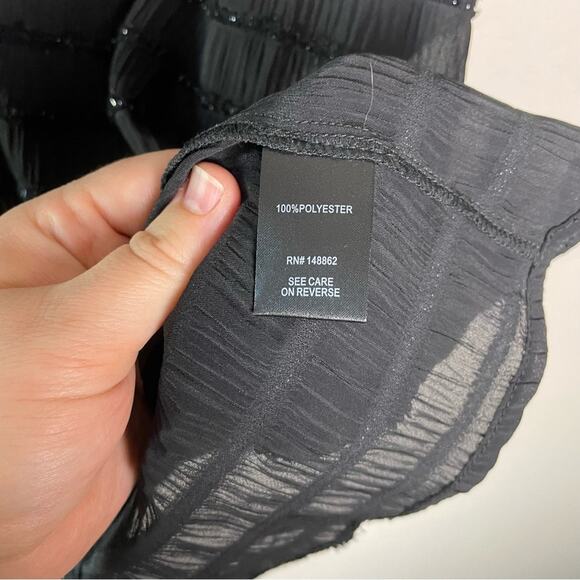 Torrid Black Abbey Lurex Chiffon Puff Short Sleeve Top 2X NWT 19132800 - Picture 12 of 13